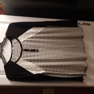 Striped Black and White Women's Top
